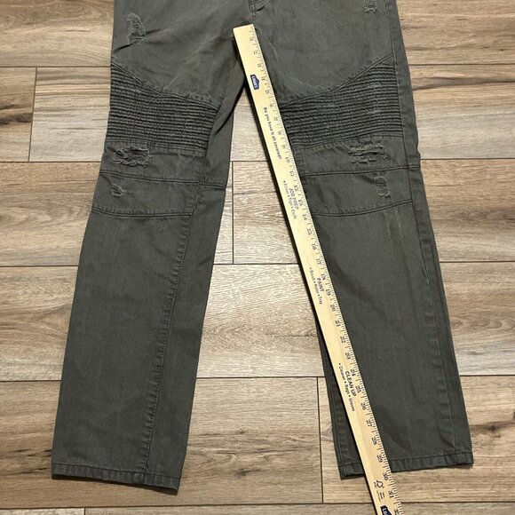 Men's Southpole Distressed Denim Jeans SZ 34x32 Green Modern Cotton Straight - Picture 5 of 12